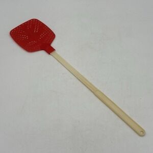 Vintage Red Plastic Flyswatter USA Opti-Mold Solon Ohio